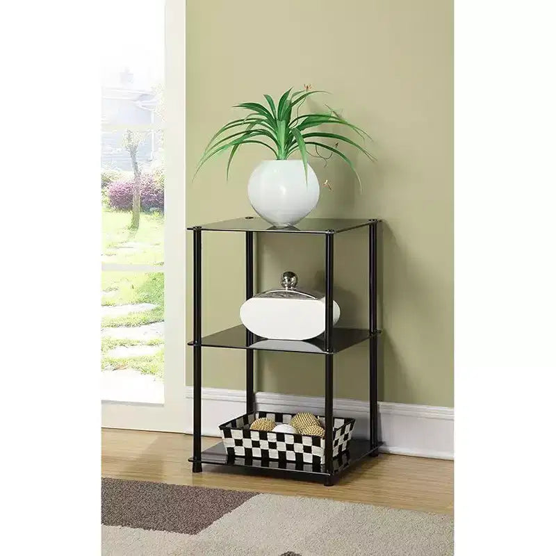 HomeStock Rectangle Plateau en verre Table d'appoint 1 pièce