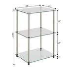 HomeStock Rectangle Plateau en verre Table d'appoint 1 pièce