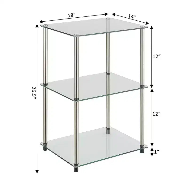 HomeStock Rectangle Plateau en verre Table d'appoint 1 pièce