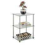 HomeStock Rectangle Plateau en verre Table d'appoint 1 pièce