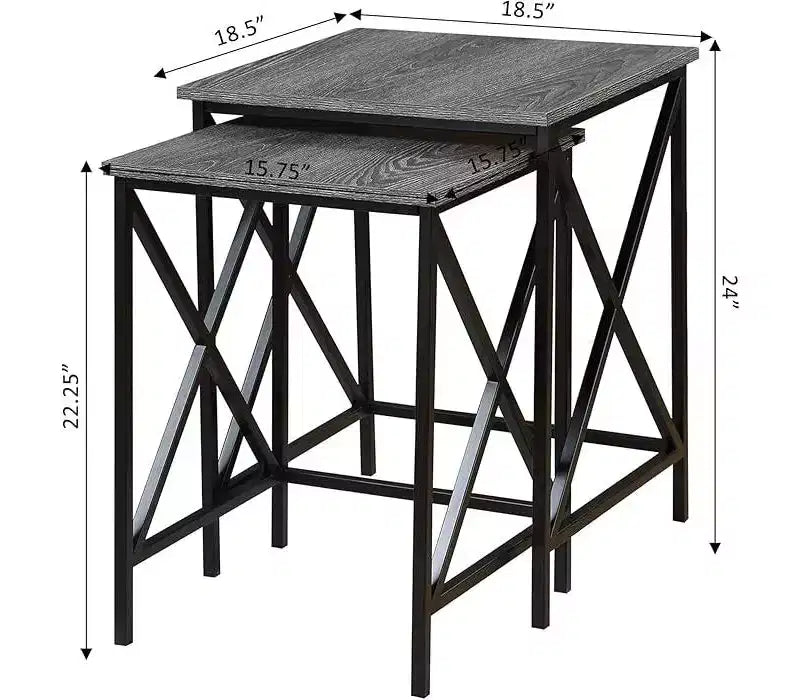 Table d'appoint rectangulaire en métal HomeStock 1 pièce