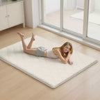 Tapis Tatami Japonais VEVOR, Matelas Tatami Japonais Pliable Grand Lit, Matelas Futon avec Sac de Rangement, Tapis de Sol 9 Couches, 203 x 152 x 6,3 cm, Blanc