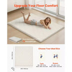 Tapis Tatami Japonais VEVOR, Matelas Tatami Japonais Pliable Grand Lit, Matelas Futon avec Sac de Rangement, Tapis de Sol 9 Couches, 203 x 152 x 6,3 cm, Blanc