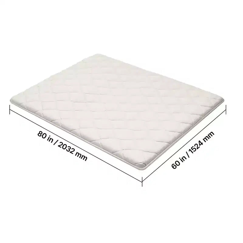 Tapis Tatami Japonais VEVOR, Matelas Tatami Japonais Pliable Grand Lit, Matelas Futon avec Sac de Rangement, Tapis de Sol 9 Couches, 203 x 152 x 6,3 cm, Blanc