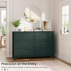 COZONY Commode à 6 tiroirs pour chambre à coucher, commode moderne en bois avec tiroirs de rangement profonds et poignées métalliques, pour entrée ou couloir