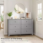 COZONY Commode à 6 tiroirs pour chambre à coucher, commode moderne en bois avec tiroirs de rangement profonds et poignées métalliques, pour entrée ou couloir