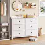 COZONY Commode à 6 tiroirs pour chambre à coucher, commode moderne en bois avec tiroirs de rangement profonds et poignées métalliques, pour entrée ou couloir