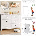 COZONY Commode à 6 tiroirs pour chambre à coucher, commode moderne en bois avec tiroirs de rangement profonds et poignées métalliques, pour entrée ou couloir