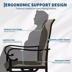 Chaise pivotante de patio extérieur, textilène respirant tout temps, cadre basculant en métal, pour jardin, pelouse, arrière-cour