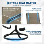 Chaise pivotante de patio extérieur, textilène respirant tout temps, cadre basculant en métal, pour jardin, pelouse, arrière-cour