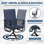 Chaise pivotante de patio extérieur, textilène respirant tout temps, cadre basculant en métal, pour jardin, pelouse, arrière-cour