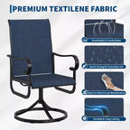 Chaise pivotante de patio extérieur, textilène respirant tout temps, cadre basculant en métal, pour jardin, pelouse, arrière-cour