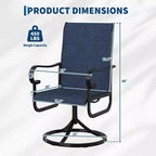 Chaise pivotante de patio extérieur, textilène respirant tout temps, cadre basculant en métal, pour jardin, pelouse, arrière-cour