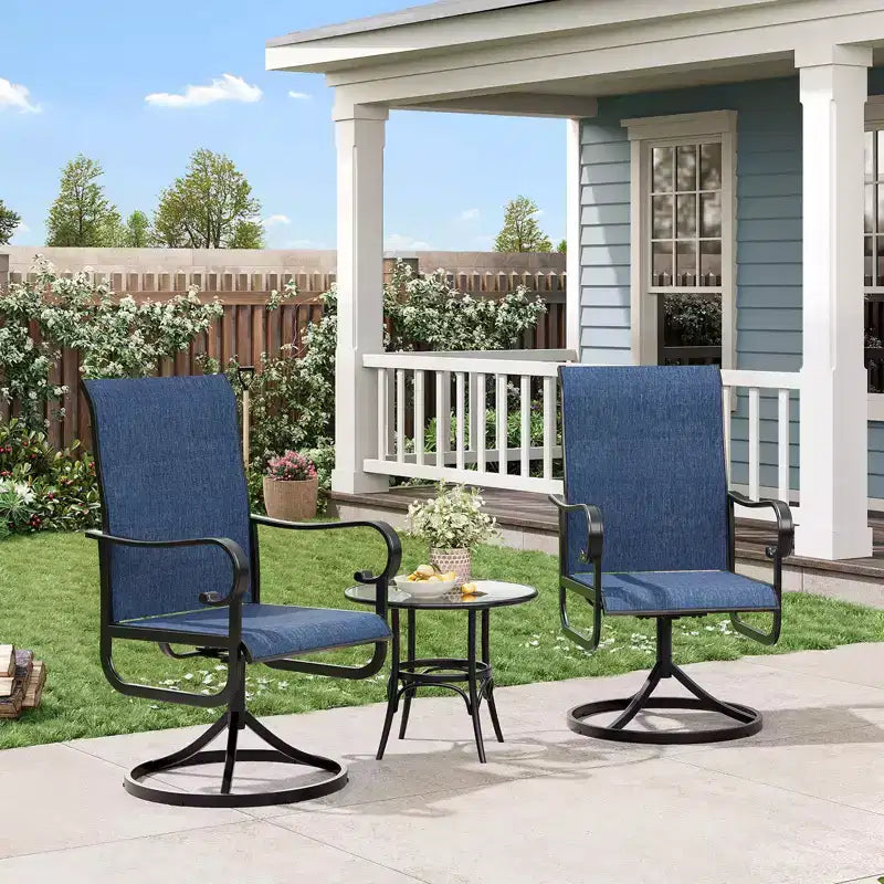 Chaise pivotante de patio extérieur, textilène respirant tout temps, cadre basculant en métal, pour jardin, pelouse, arrière-cour