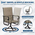 Chaise pivotante de patio extérieur, textilène respirant tout temps, cadre basculant en métal, pour jardin, pelouse, arrière-cour