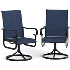Outdoor Patio Swivel Chair, All-Weather Breathable Textilene, Metal Rocking Frame, for Garden, Lawn, Backyard