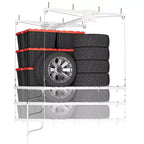 Support de rangement de garage suspendu 120x120 cm, capacité de 158 kg, levage manuel par manivelle, acier au carbone réglable Choisir la couleur (blanc, noir)