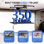 Support de rangement de garage suspendu 120x120 cm, capacité de 158 kg, levage manuel par manivelle, acier au carbone réglable Choisir la couleur (blanc, noir)