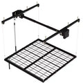 Overhead Garage Storage Rack  48x48, 350 lb Capacity, Manual Crank Lift, Adjustable Carbon Steel  Choose Color (White, Black)