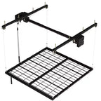 Overhead Garage Storage Rack  48x48, 350 lb Capacity, Manual Crank Lift, Adjustable Carbon Steel  Choose Color (White, Black)