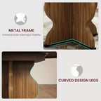 Table à manger ronde extensible de 63 pouces pour 4 à 8 personnes, table de cuisine ovale de style rustique avec cadre métallique robuste et pieds plus larges pour appartements