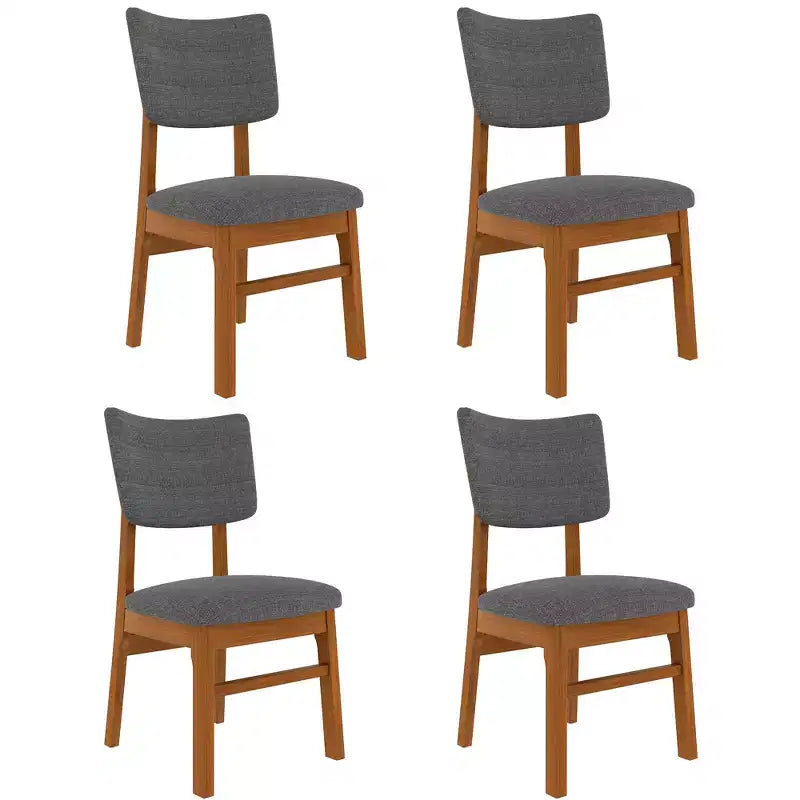 GDFStudio Peterson Chaises de salle à manger rembourrées (lot de 4) avec cadre robuste en bois d'hévéa