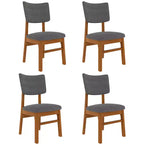 GDFStudio Peterson Chaises de salle à manger rembourrées (lot de 4) avec cadre robuste en bois d'hévéa