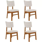 GDFStudio Peterson Chaises de salle à manger rembourrées (lot de 4) avec cadre robuste en bois d'hévéa