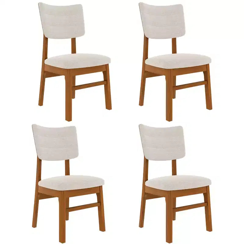 GDFStudio Peterson Chaises de salle à manger rembourrées (lot de 4) avec cadre robuste en bois d'hévéa