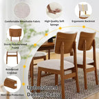 GDFStudio Peterson Chaises de salle à manger rembourrées (lot de 4) avec cadre robuste en bois d'hévéa