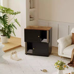 Double litière pour 2 chats, meuble double dissimulé, tapis de marquage et poteau en sisal, table d'appoint moderne anti-chiens, grande maison pour chat de rangement