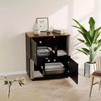 Double litière pour 2 chats, meuble double dissimulé, tapis de marquage et poteau en sisal, table d'appoint moderne anti-chiens, grande maison pour chat de rangement