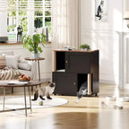 Double litière pour 2 chats, meuble double dissimulé, tapis de marquage et poteau en sisal, table d'appoint moderne anti-chiens, grande maison pour chat de rangement