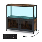 Meuble bar à café Costway avec lumières LED, buffet industriel avec station de charge