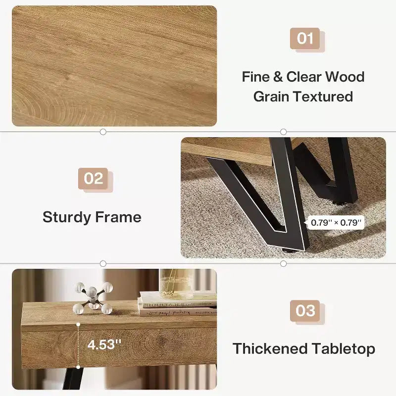 Table d'appoint Lantine : Design étroit avec étagères de rangement, convient au salon, à la chambre, aux petits espaces ; finition naturelle.
