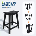 Tabourets de bar d'extérieur résistants aux intempéries, Repose-pieds intégré, Chaises de bar hautes durables, pour la maison, le salon