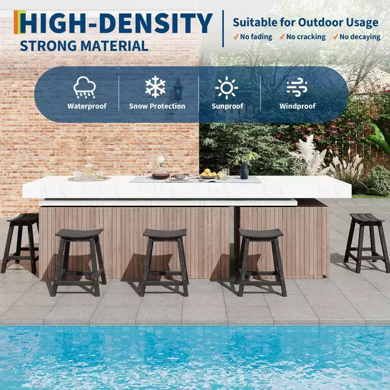 Tabourets de bar d'extérieur résistants aux intempéries, Repose-pieds intégré, Chaises de bar hautes durables, pour la maison, le salon