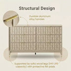 Commode Ora Maison à 6 tiroirs pour chambre à coucher, Grand coffre de rangement, Plateau résistant aux rayures, Bords biseautés, Dispositif anti-basculement inclus