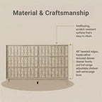 Commode Ora Maison à 6 tiroirs pour chambre à coucher, Grand coffre de rangement, Plateau résistant aux rayures, Bords biseautés, Dispositif anti-basculement inclus
