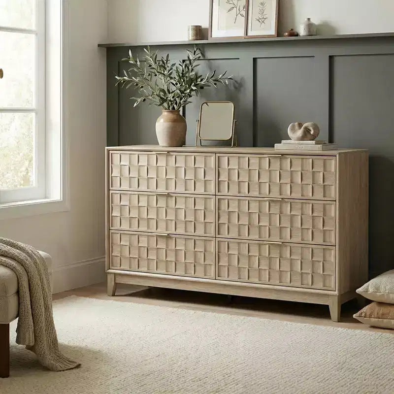 Ora Maison 6-Drawer Dresser for Bedroom, Large Storage Chest, Scratch-Resistant Top, Beveled Edges, Anti-Tip Safety Included