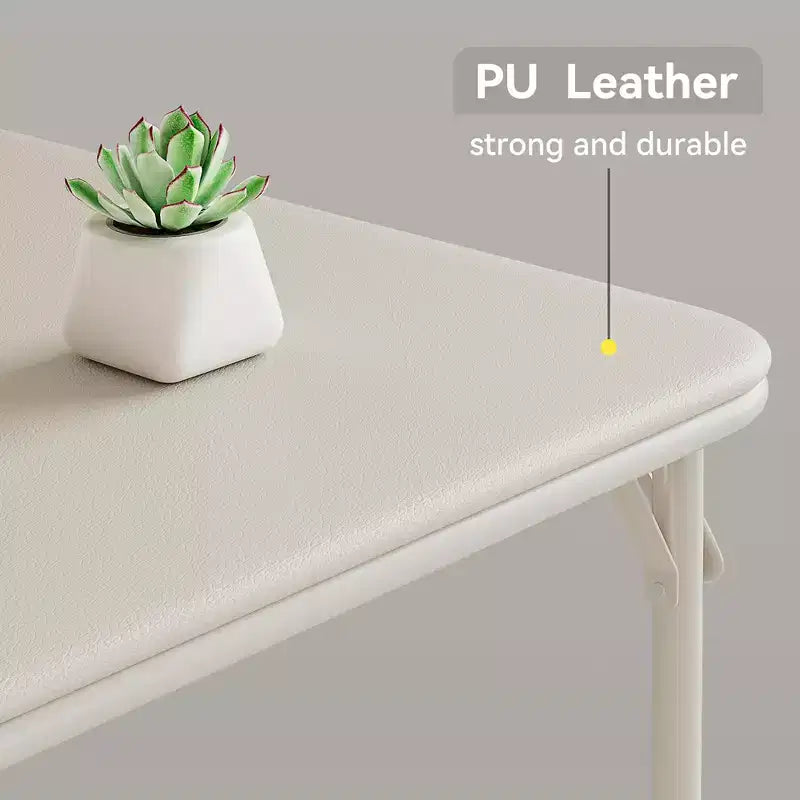 Ensemble de table à manger 3 pièces, table de cuisine pliante en métal avec 2 chaises rembourrées, design peu encombrant, coussins en similicuir, pour salle à manger