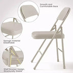 Ensemble de table à manger 3 pièces, table de cuisine pliante en métal avec 2 chaises rembourrées, design peu encombrant, coussins en similicuir, pour salle à manger