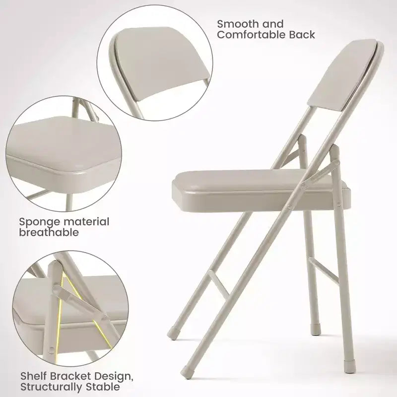 Ensemble de table à manger 3 pièces, table de cuisine pliante en métal avec 2 chaises rembourrées, design peu encombrant, coussins en similicuir, pour salle à manger