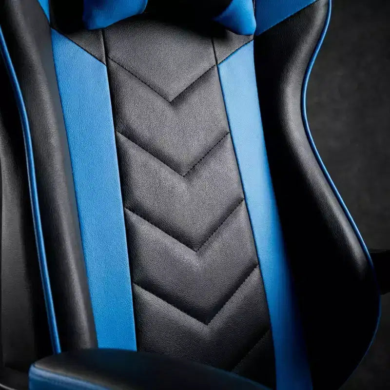 Chaise de jeu avec repose-pieds, chaise d'ordinateur ergonomique avec appuie-tête et support lombaire, chaise de jeu respirante et réglable en hauteur pour la maison et le bureau