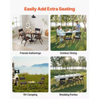 Chaises pliantes en bois VEVOR avec coussin en cuir, lot de 2, chaises pliantes portables avec coussin et cadre en bois, assemblage facile, noires