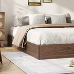 Cadre de lit plateforme, lit en bois avec sommier à lattes et sans besoin de sommier tapissier, assemblage facile, cadre de lit minimaliste sans tête de lit