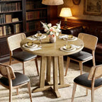 Table de salle à manger ronde moderne GDFStudio Ashton 31,5 po en bois