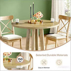 Table de salle à manger ronde moderne GDFStudio Ashton 31,5 po en bois