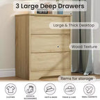 Commode en bois avec tiroirs, Armoire moderne haute avec rangement profond, Grande commode avec plateau large, pour Chambre, Salon, Bureau