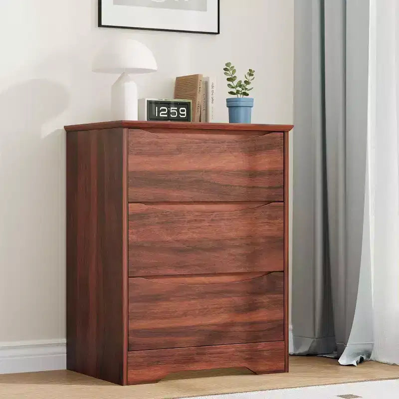 Commode en bois avec tiroirs, Armoire moderne haute avec rangement profond, Grande commode avec plateau large, pour Chambre, Salon, Bureau